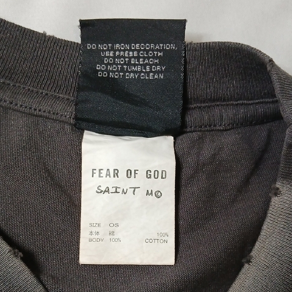 Fear Of God x Saint Mxxxxxx S/S T-shirt Black - Picture 4 of 6